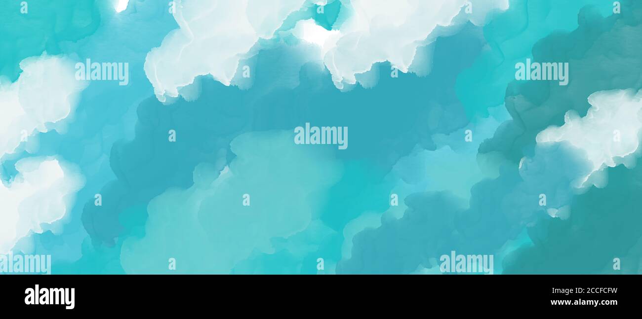 Cloudy sky pattern watercolor background, splatter painting texture watercolor texture Stock Photo