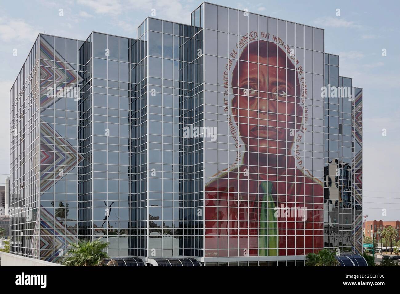 A nine-story mural of author and activist James Baldwin will posted on the side of the Ten-O-One office building  in the Roosevelt Row Arts District i Stock Photo