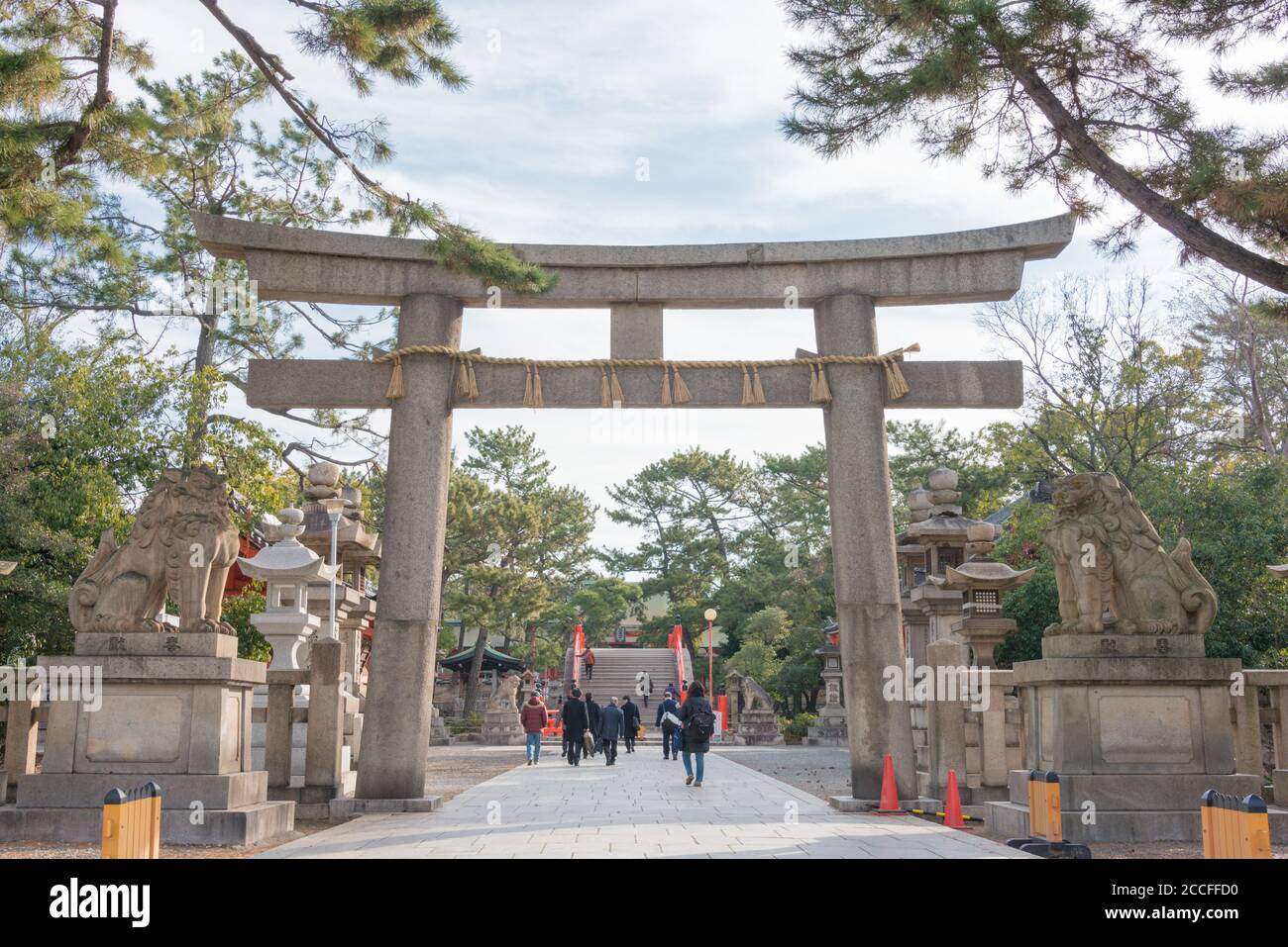 Osaka, Japan - Sumiyoshi taisha Shrine in Osaka, Japan. It is the main shrine of all the Sumiyoshi shrines in Japan. Stock Photo