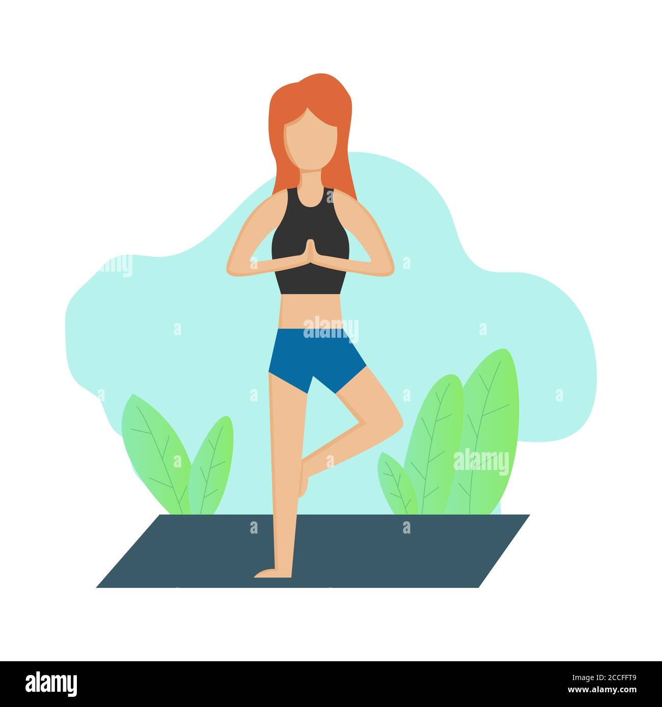 Illustration vector design of woman doing yoga for her health Stock ...