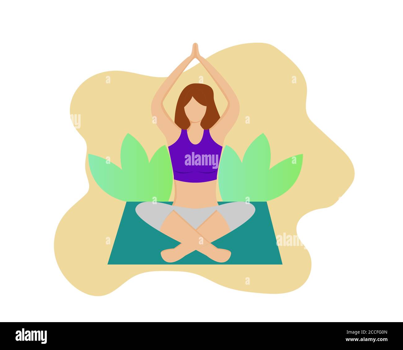 Illustration vector design of woman doing yoga for her health Stock Vector