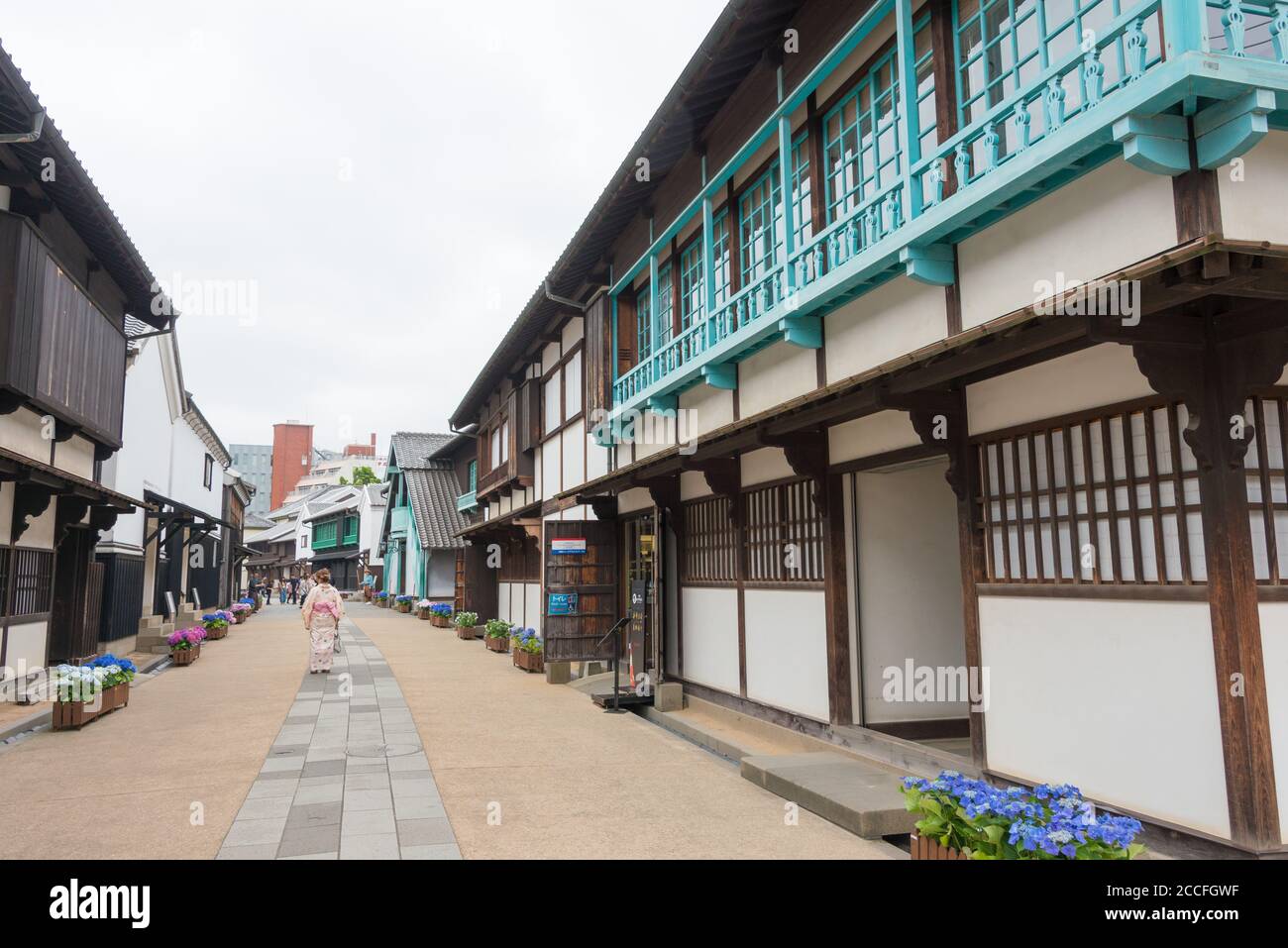 Site of the Former Dutch Factory on Dejima in Nagasaki, Japan. Dejima was a Dutch trading post located in Nagasaki, Japan from 1641 to 1854. Stock Photo