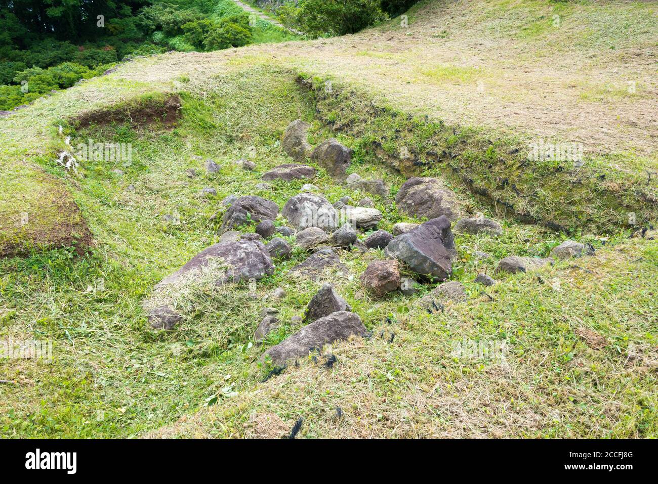 Remains of Hara castle in Shimabara, Nagasaki, Japan. It is part of the ...