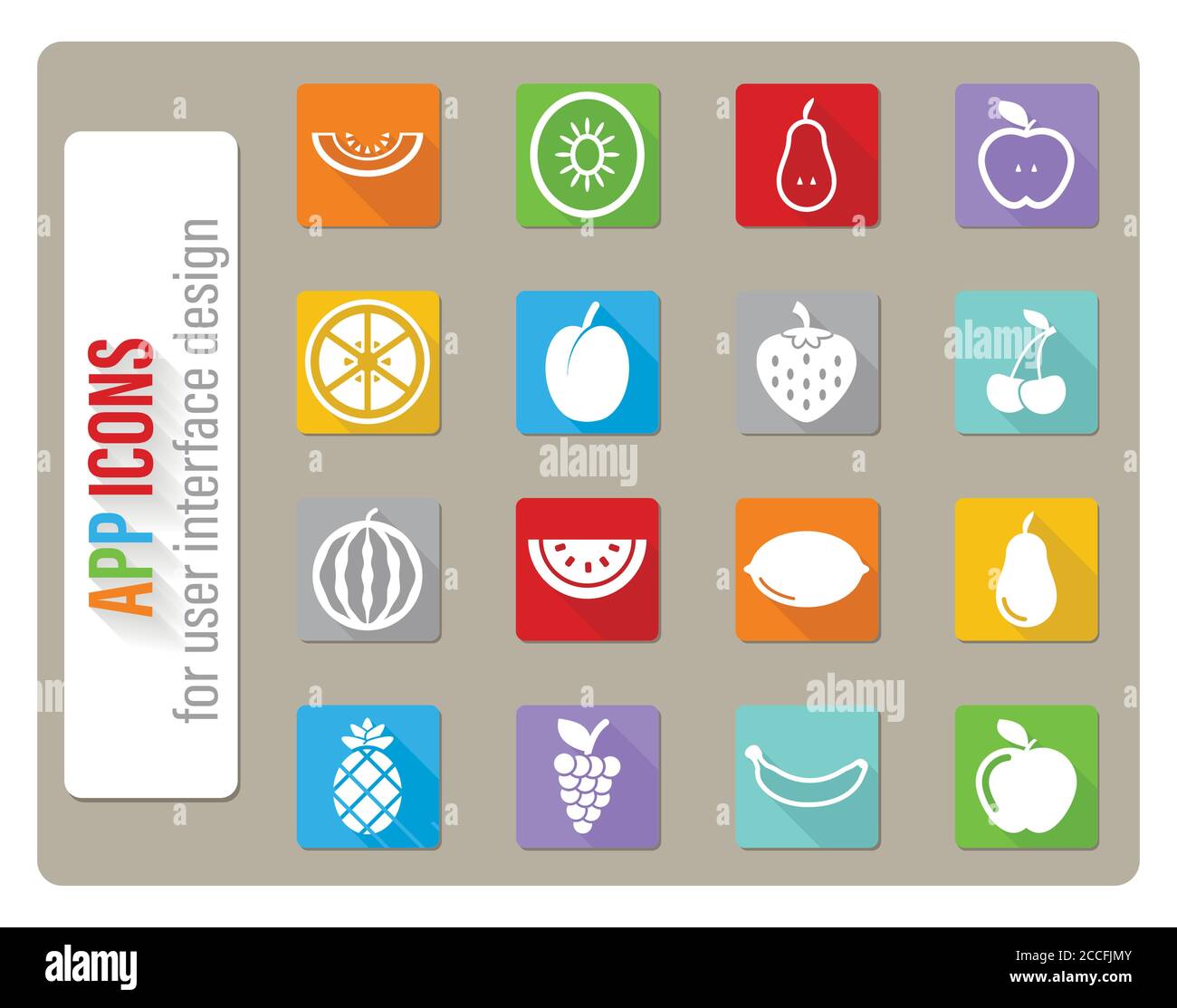 Fruits simply icons Stock Vector