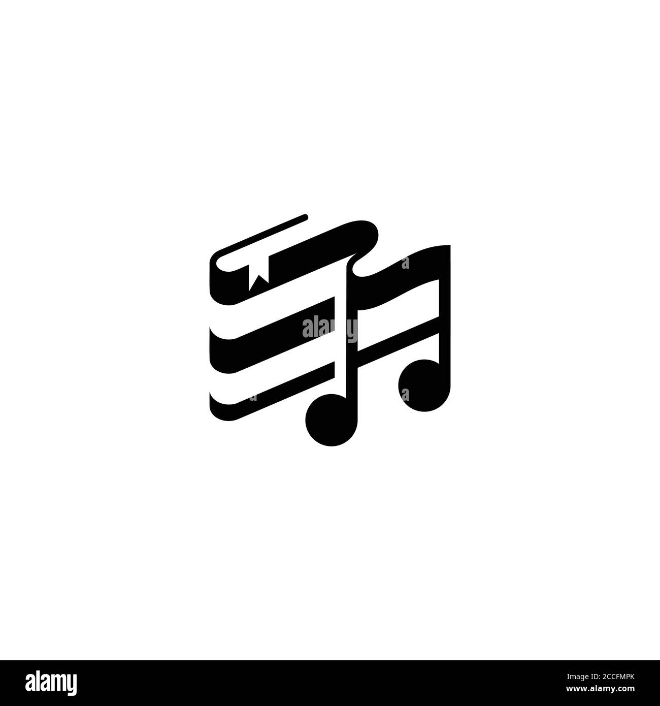 Black Music book with note icon isolated on white background. Music ...