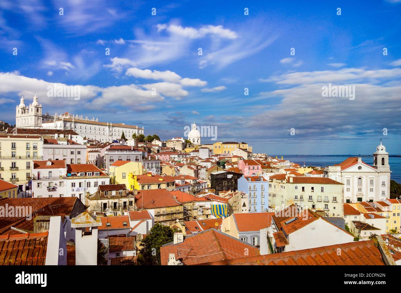Alfama old town district in Lisbon, Portugal Stock Photo