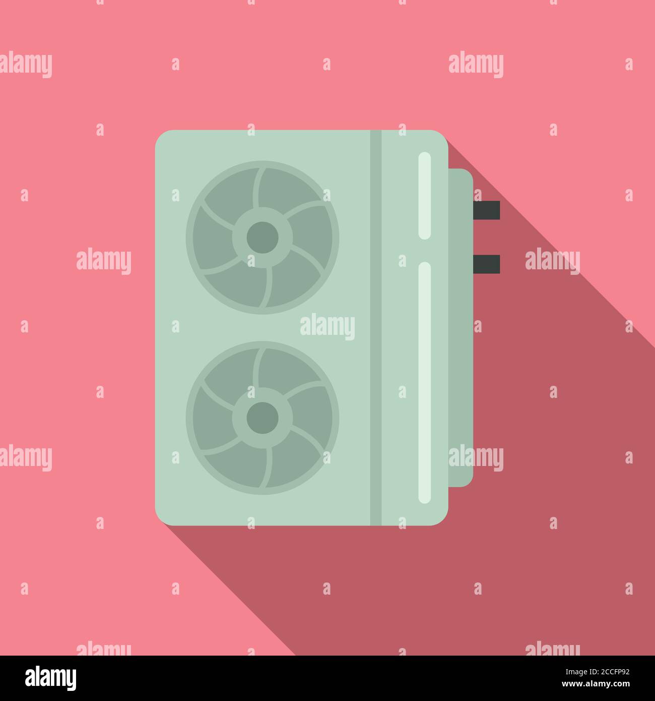 Industrial air conditioner icon. Flat illustration of industrial air