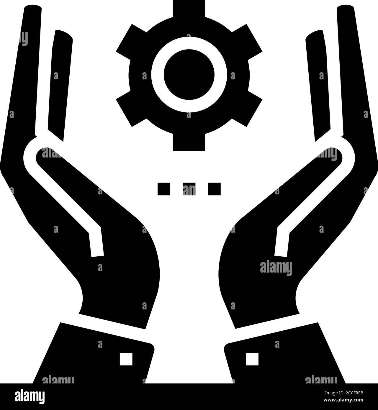 hand hold gear glyph icon vector illustration Stock Vector Image & Art ...