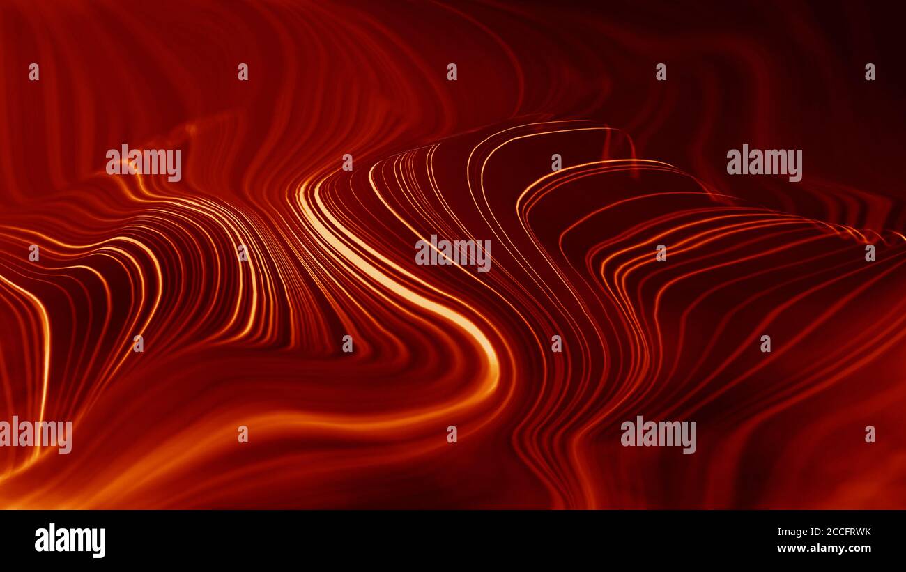 Abstract red technology background. Digital data line concept. Cyberspace future network design. 3d flow red wave. Smooth abstraction structure Stock Photo