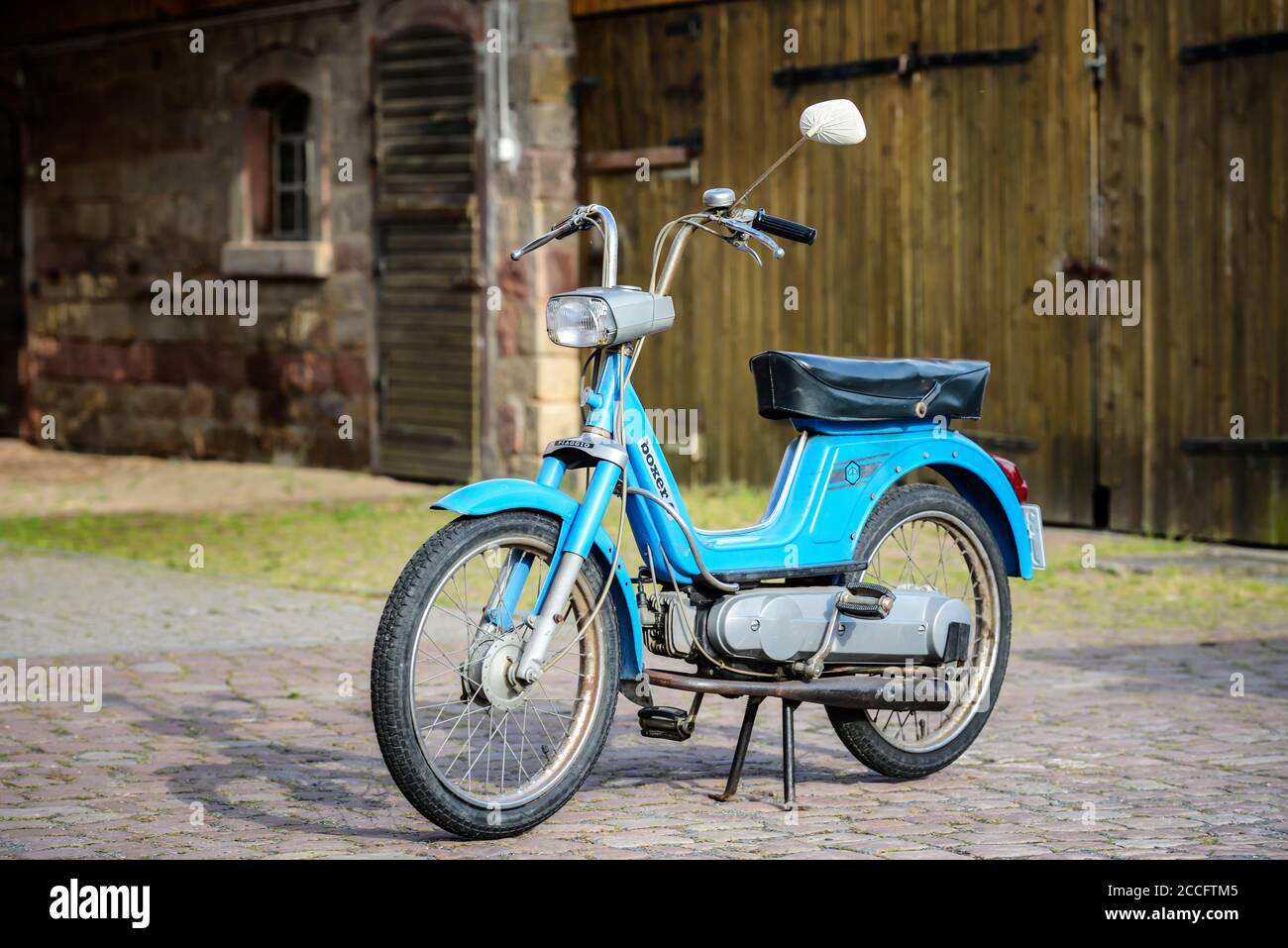 Michelstadt, Hessen, Germany. Vespa Boxer 2 moped by Piaggio & Co, year of  construction 1974, 1.5 HP, 49 ccm Stock Photo - Alamy