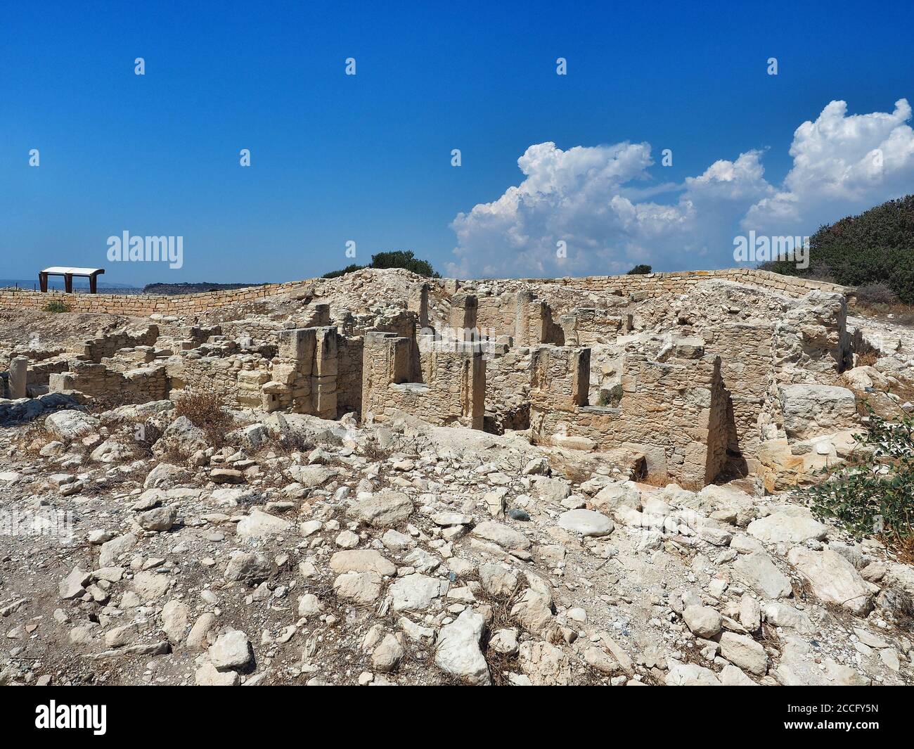 EPISKOPI, CYPRUS - 09/09/2018: Archaeological park of ancient city Kourion. District of Limassol (Lemessos). Stock Photo