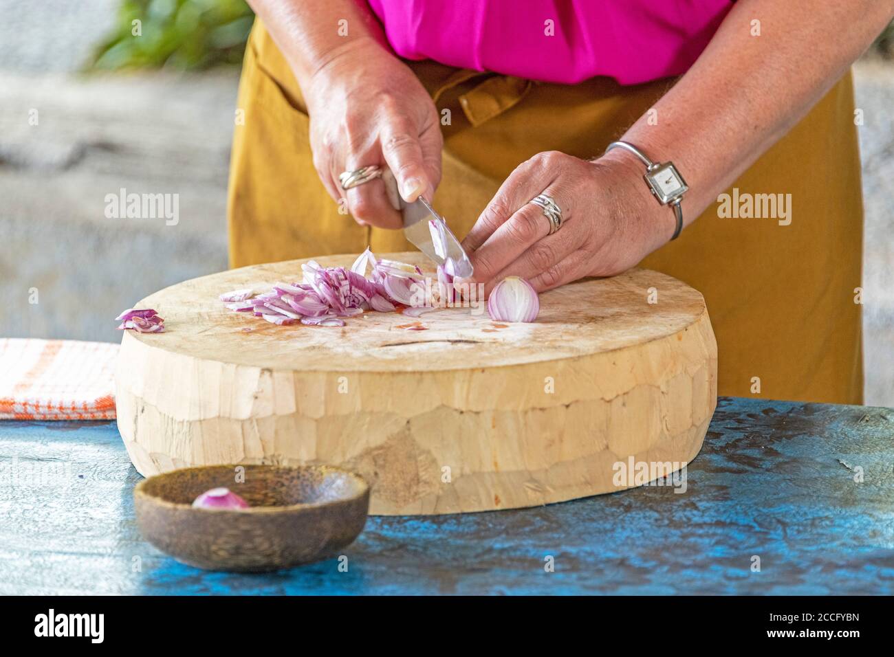 Balinese cuisine is the traditional cookery of Balinese people from the volcanic island of Bali. Using a variety of spices, blended with fresh vegetab Stock Photo