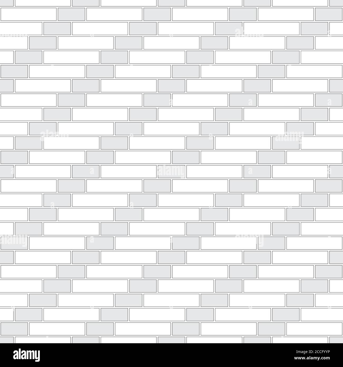 Brickwork texture seamless pattern. Decorative appearance of Gothic brick bond. Ladder masonry design. Seamless monochrome vector illustration. Stock Vector