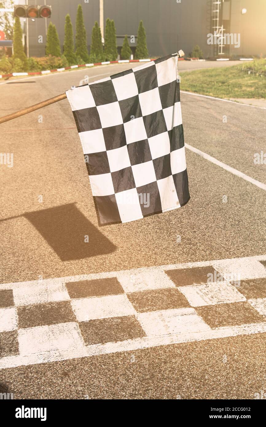 Checkered Flag Race Car High Resolution Stock Photography and Images