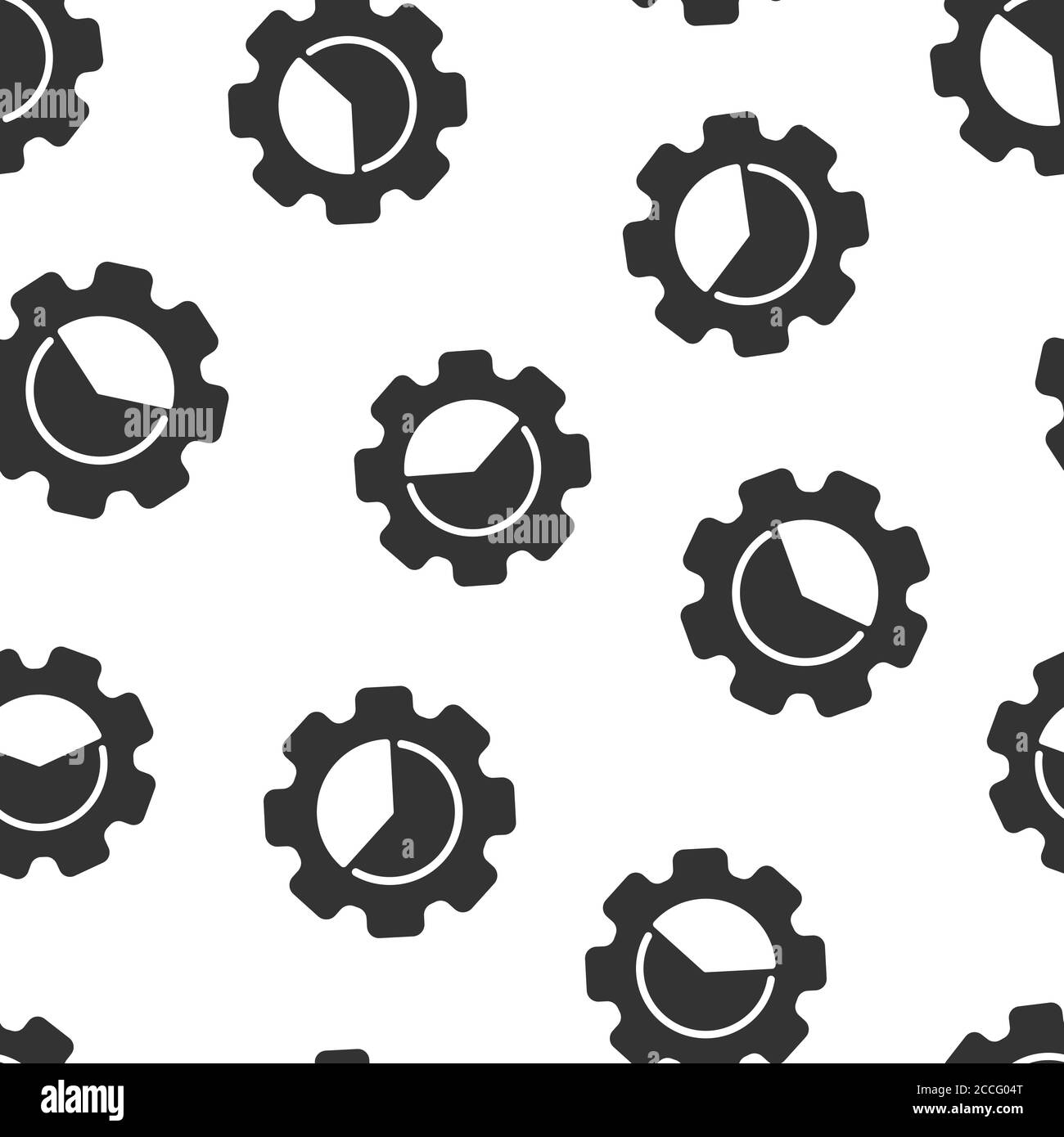 Workflow chart icon in flat style. Gear with diagram vector ...