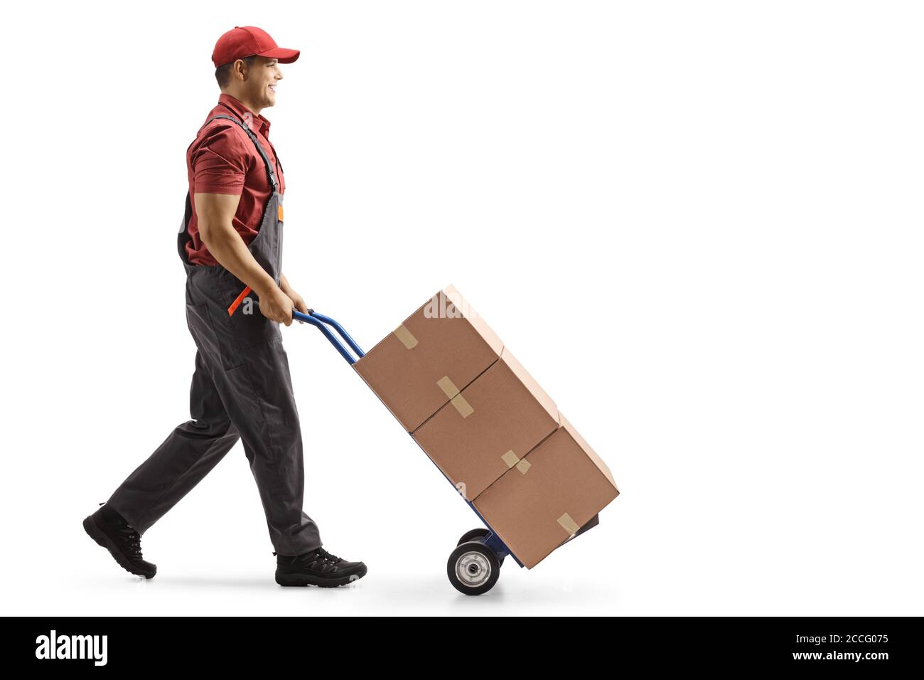 Loading man. Moving people. A man pushing a Box on the Road. A man carrying a load.