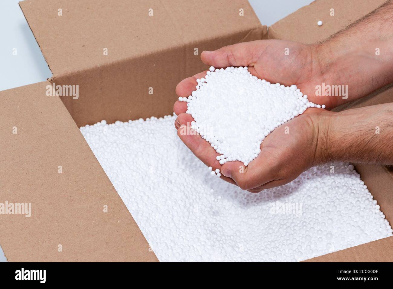 Round Styrofoam balls in my hands, the texture for the background