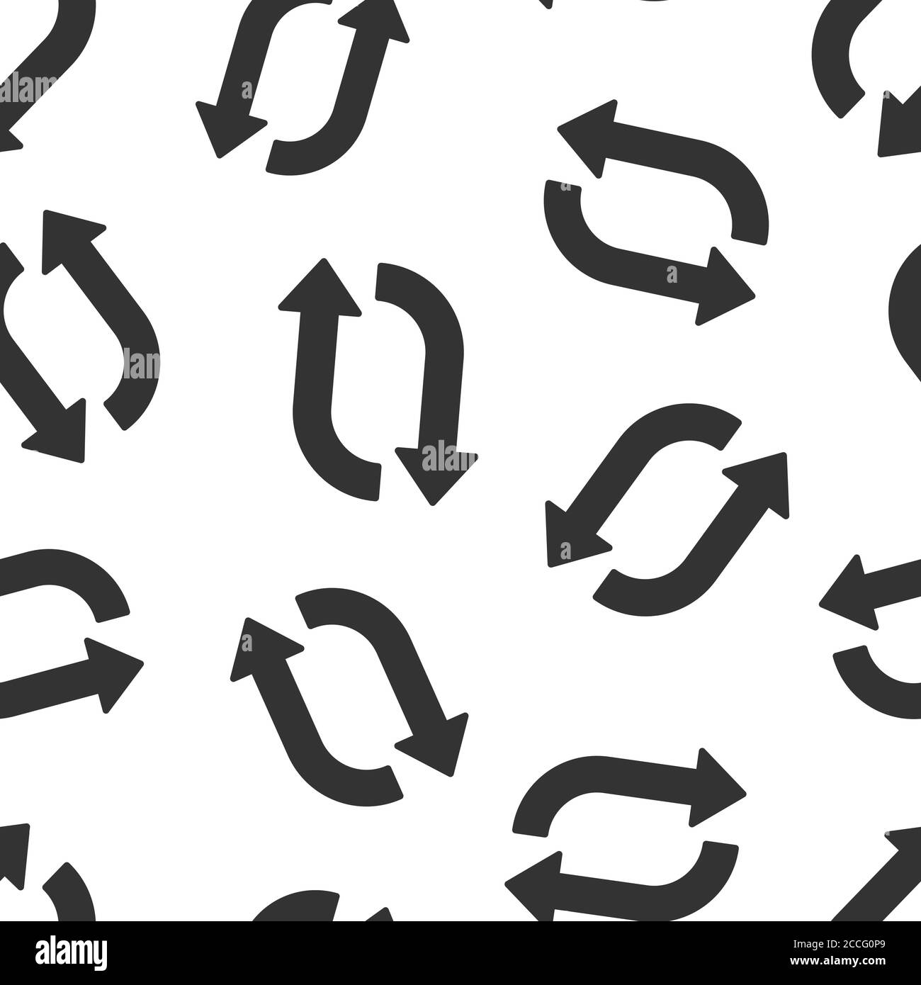 Arrow rotation icon in flat style. Sync action vector illustration on ...