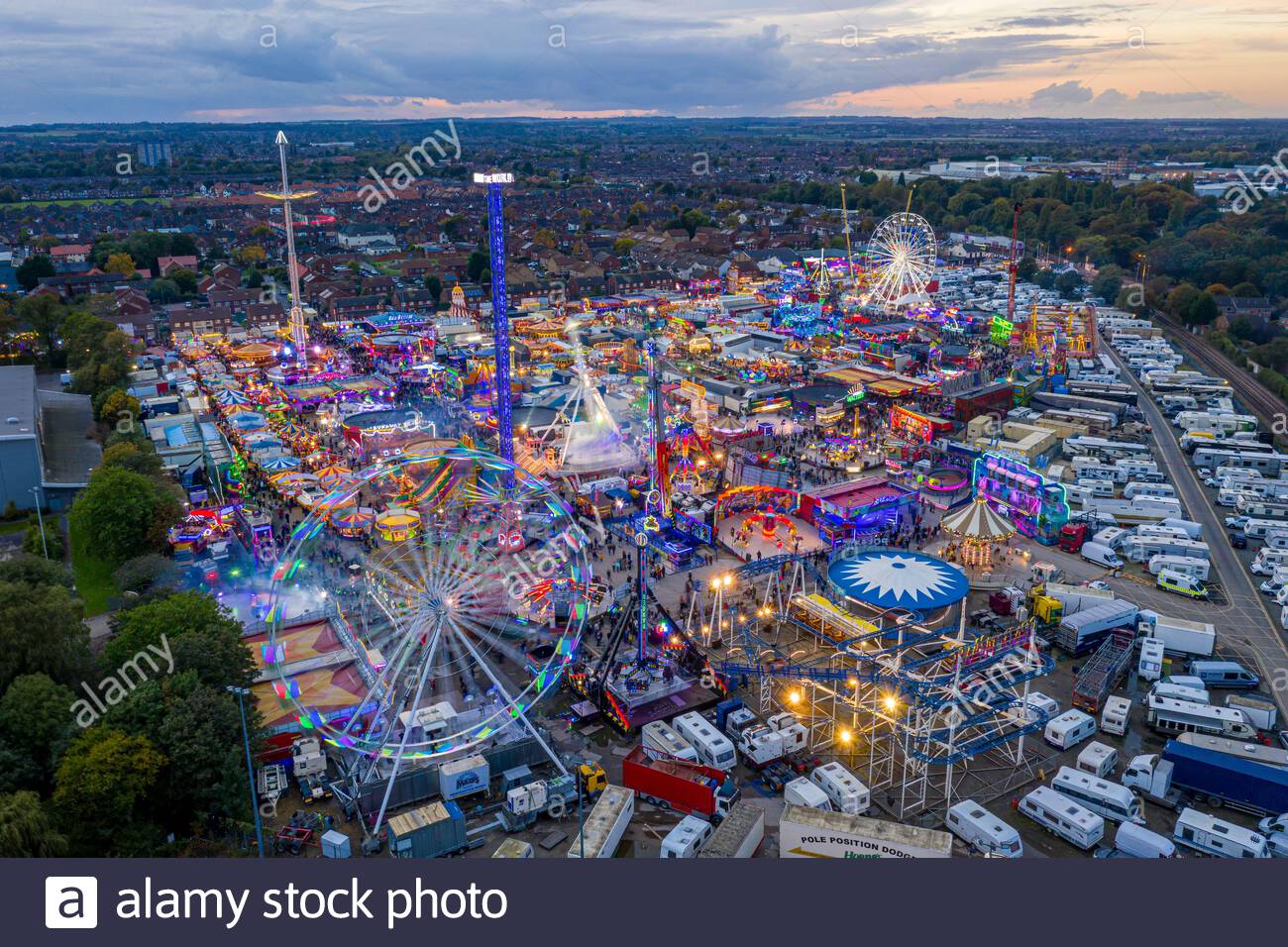 Aerial birdseye view of the Hull Fair captured in 2019 announced