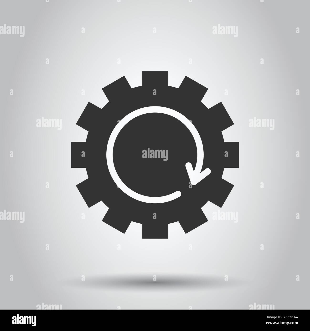 Recovery Gear Icon In Flat Style Repeat Vector Illustration On White Isolated Background Rotation Business Concept Stock Vector Image Art Alamy