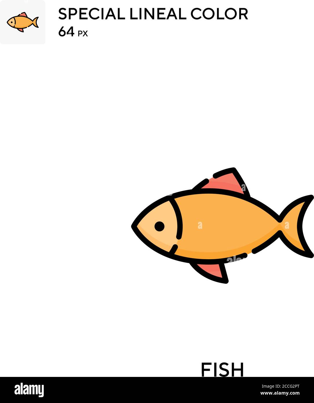 Fish Special lineal color icon. Illustration symbol design template for ...