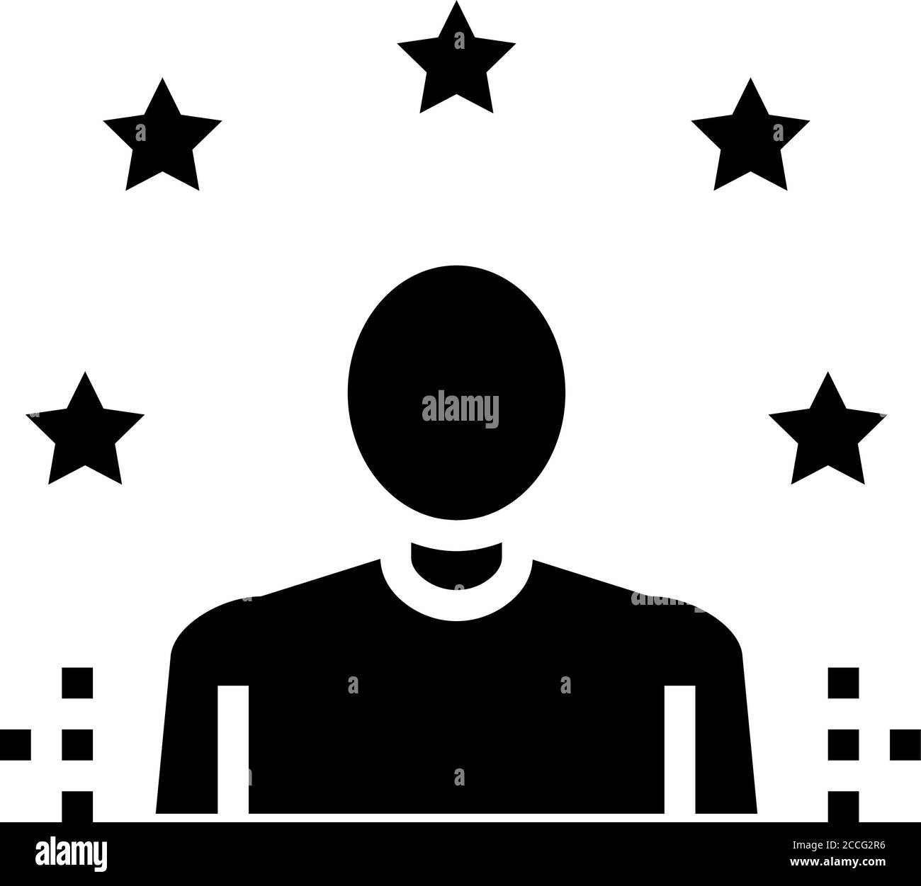 human with stars review glyph icon vector illustration Stock Vector ...