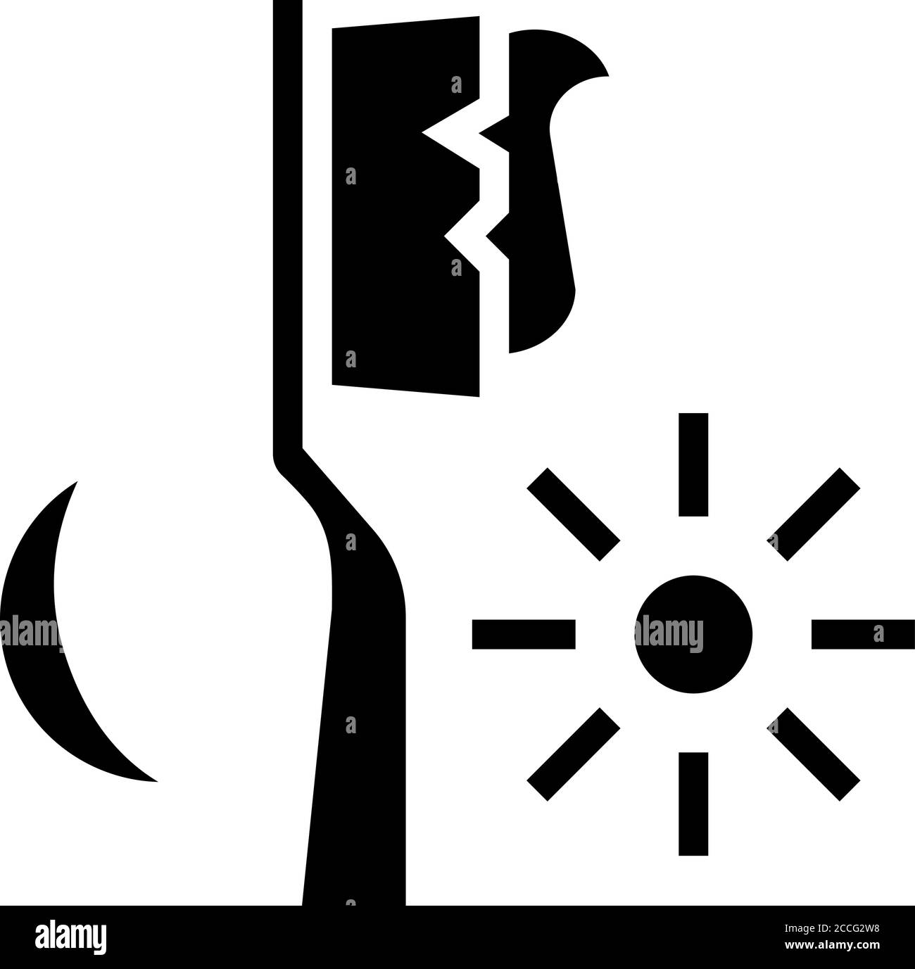 morning and evening cleaning toothpaste and toothbrush glyph icon ...