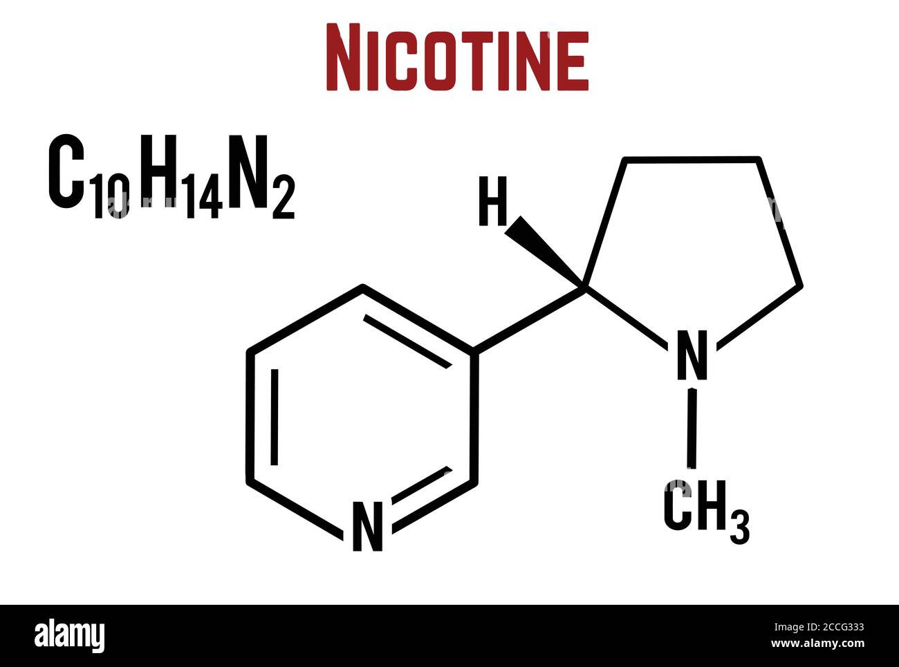 Nicotine Molecular Structural Chemical Formula On White Background