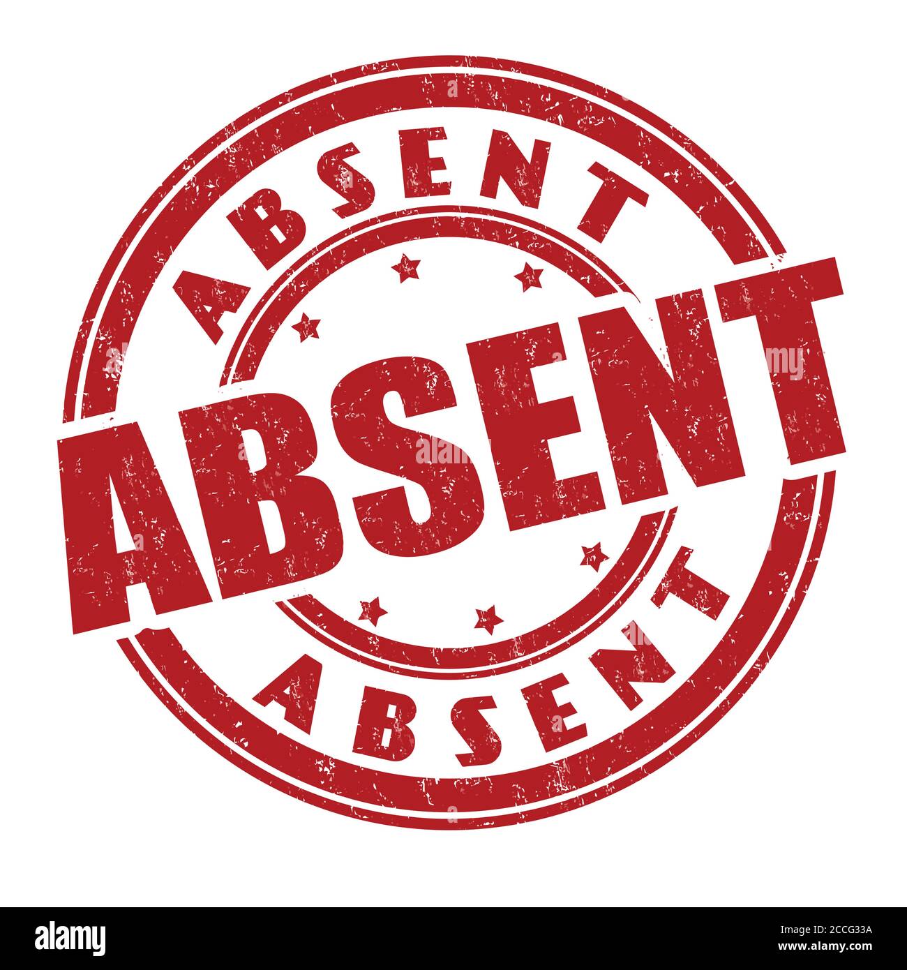 Absent Sign Or Stamp On White Background Vector Illustration Stock Vector Image Art Alamy
