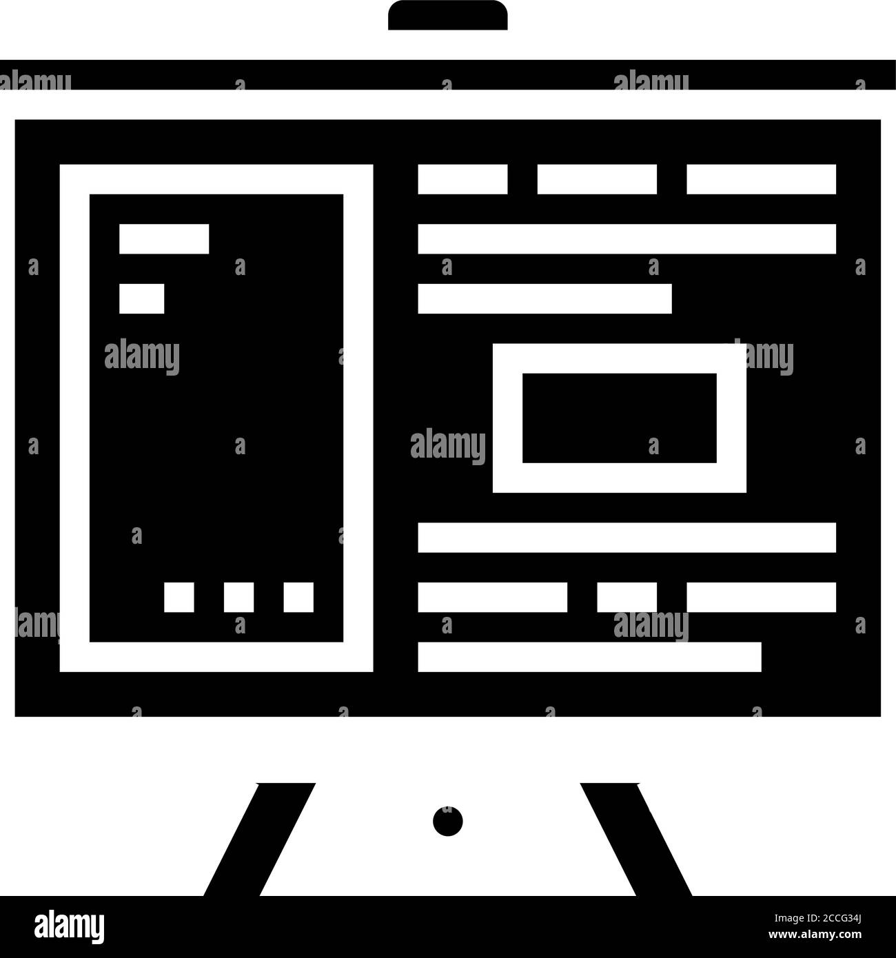 presentation board glyph icon vector illustration Stock Vector Image ...