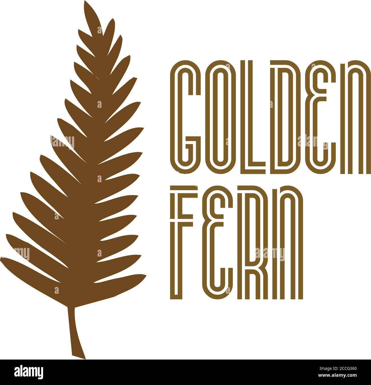 Golden Fern Logo Stock Photo