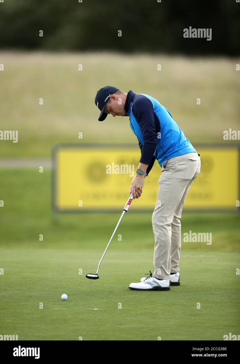 Netherland's Daan Huizing on the fourth green during day three of the ISPS Handa Wales Open at Celtic Manor Resort. Stock Photo