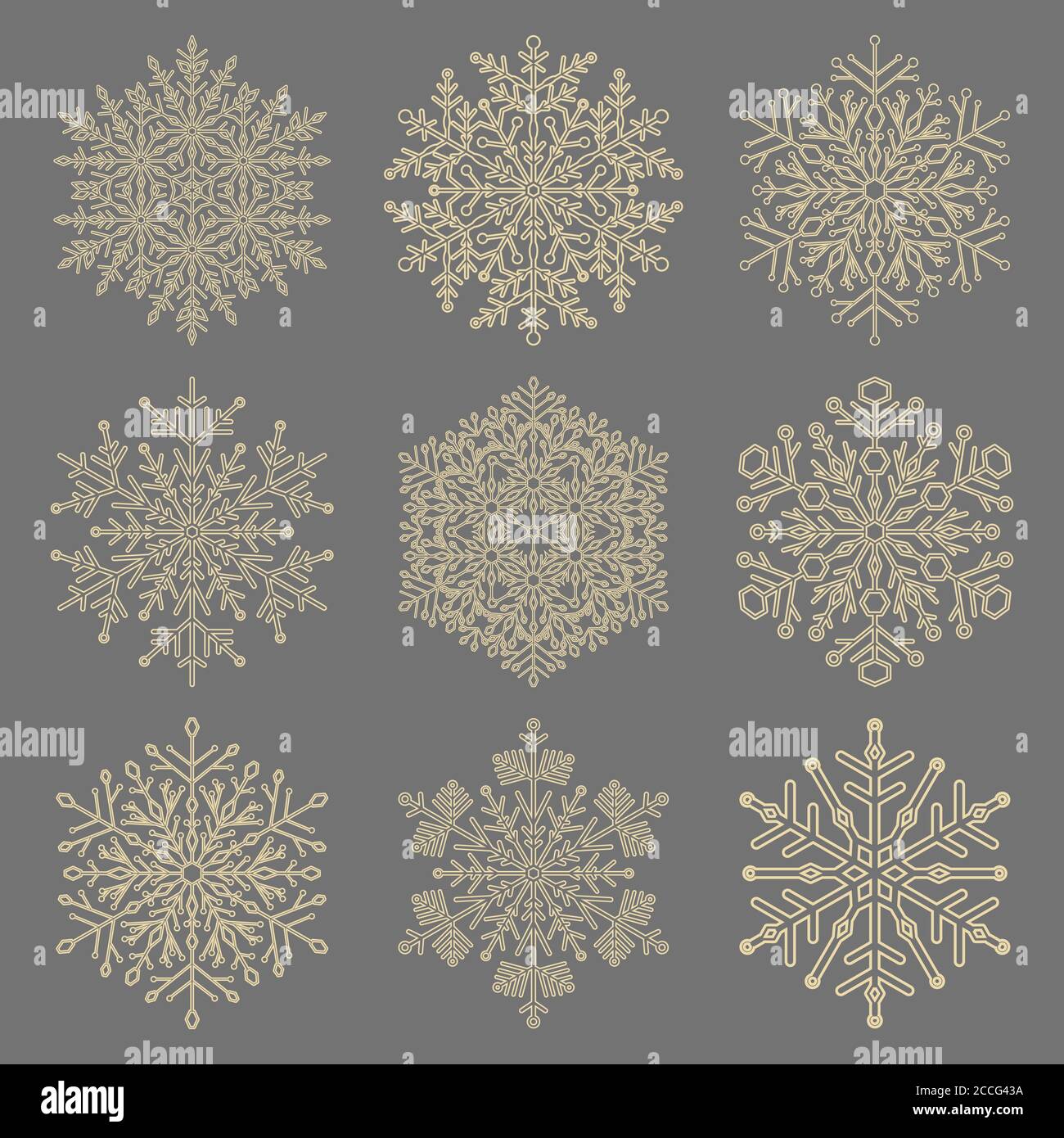 Set of Vector Snowflakes Stock Vector Image & Art - Alamy