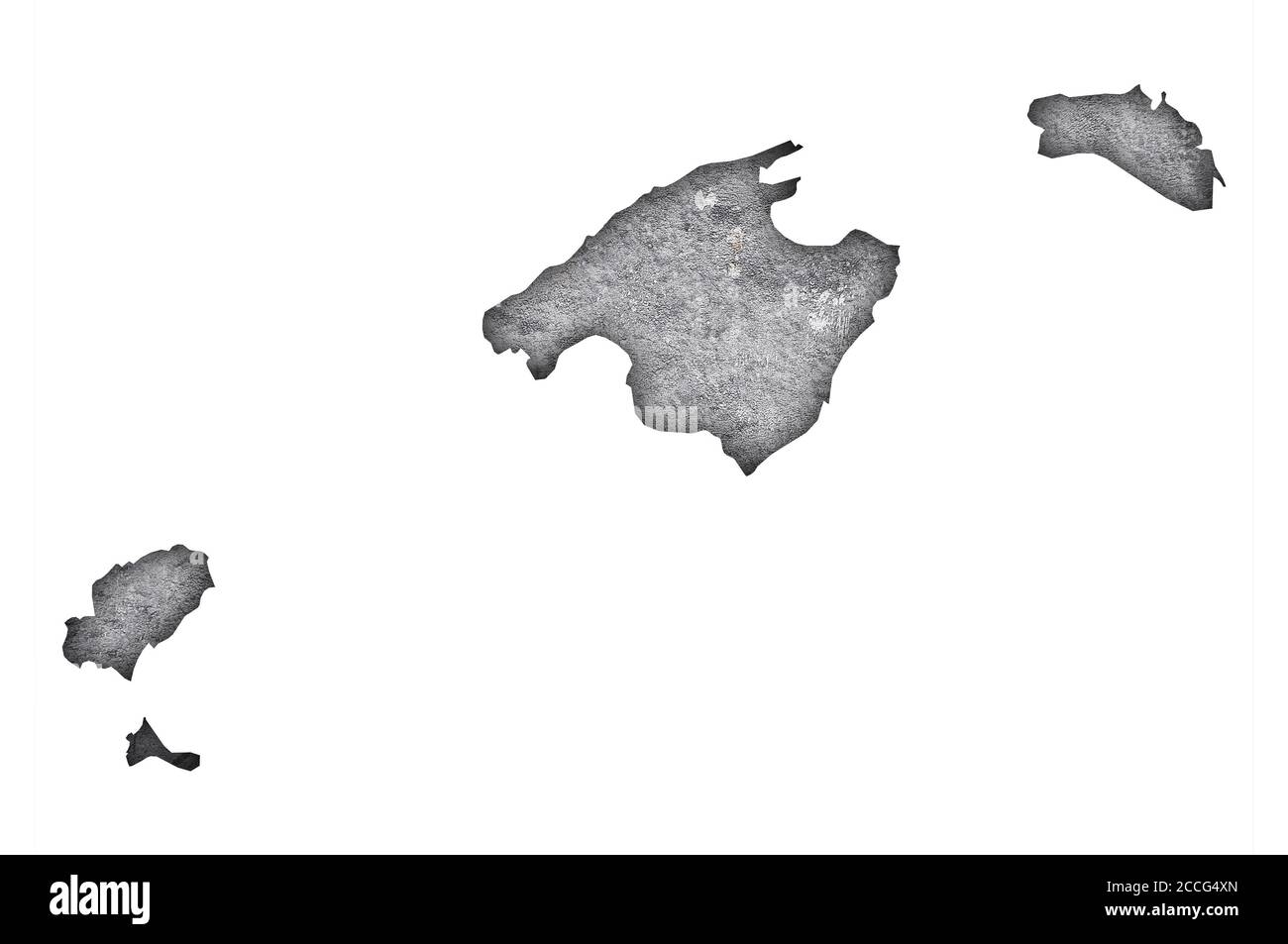Map of Balearic Islands on weathered concrete Stock Photo - Alamy