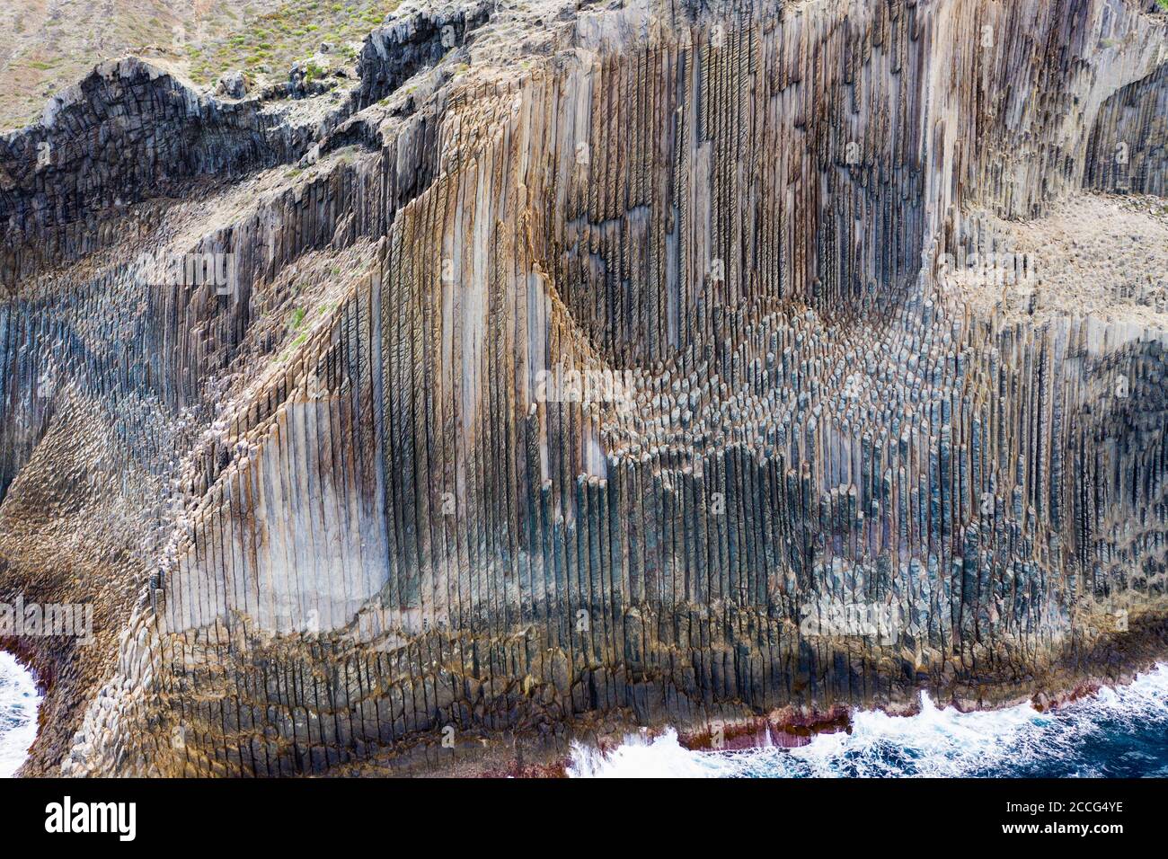 Los Organos basalt rock formation, Organ Pipe Rock, at Vallehermoso ...