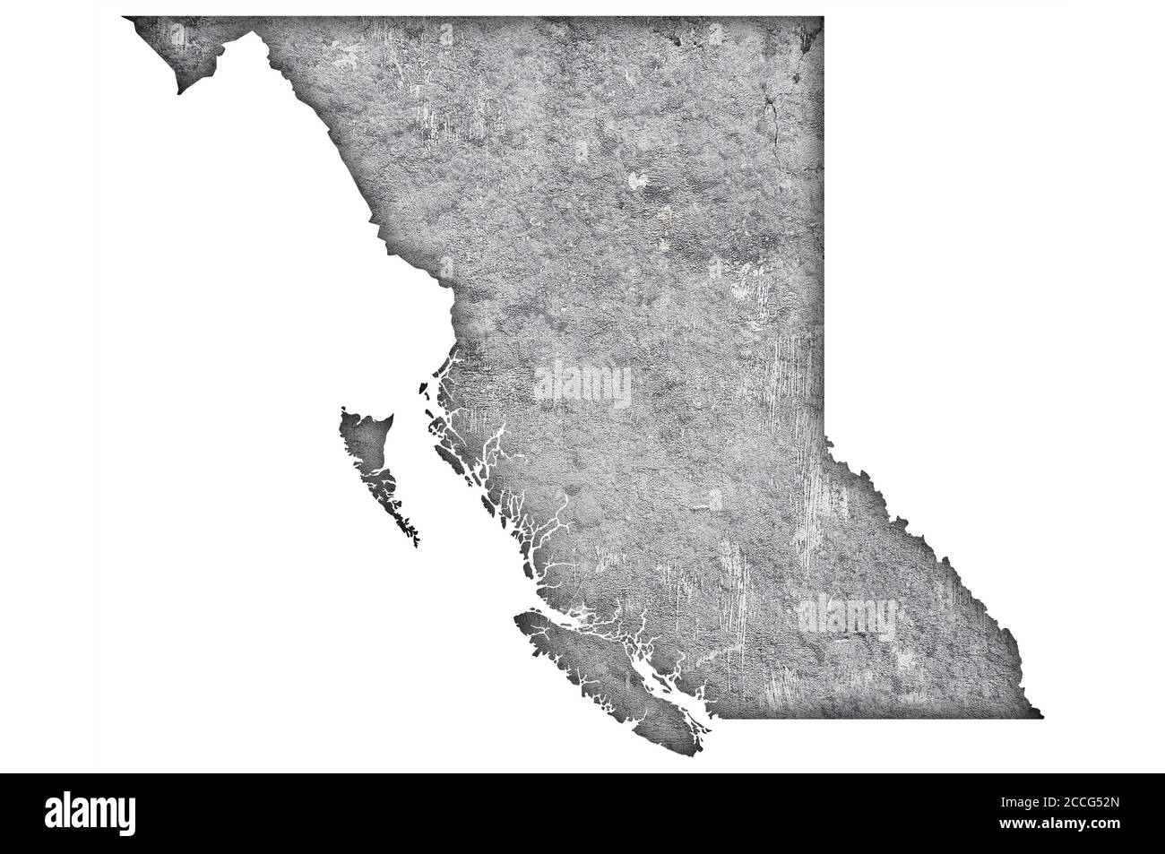 Map of British Columbia on weathered concrete Stock Photo - Alamy