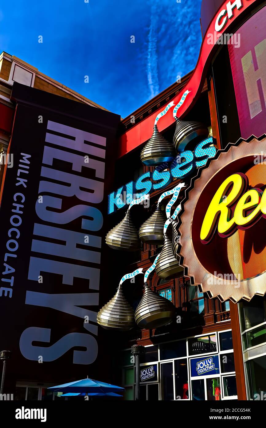 Exterior of the Hershey's Chocolate World in Las Vegas. The 13,000 sq