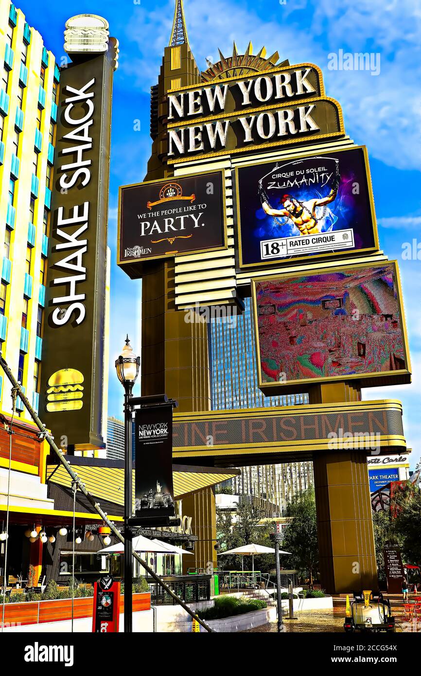 Shake shack, New York-New York Hotel and Casino, Las Vegas Strip in Paradise. Stock Photo