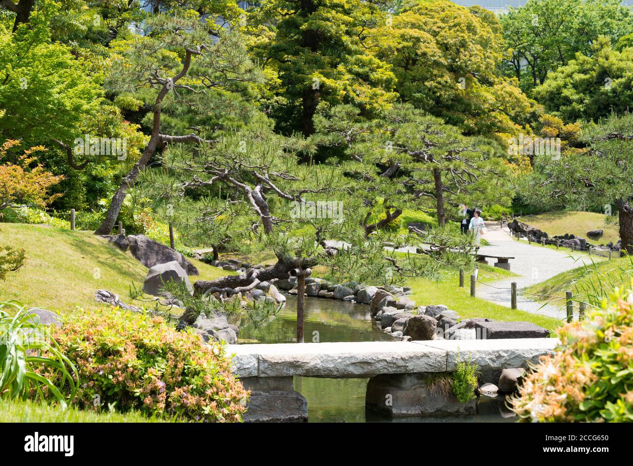 Tokyo, Japan - Kyu Shiba Rikyu Garden in Tokyo, Japan. The garden is ...