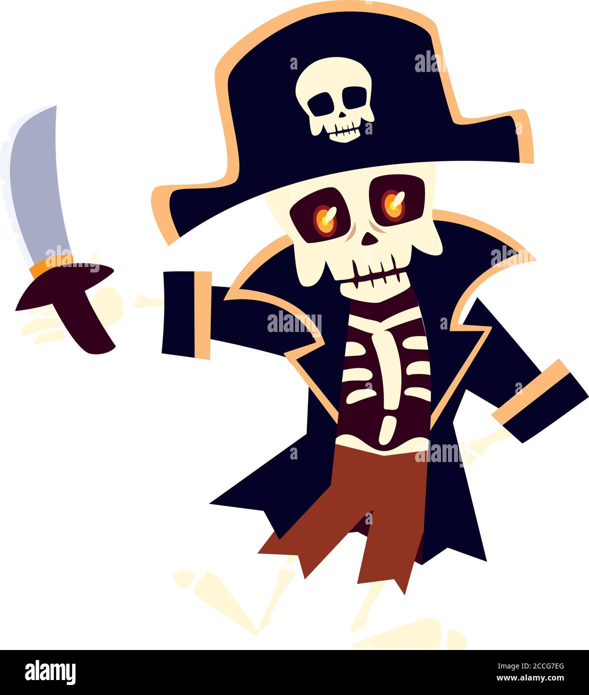 Halloween skull pirate cartoon design, Holiday and scary theme Vector  illustration Stock Vector Image & Art - Alamy