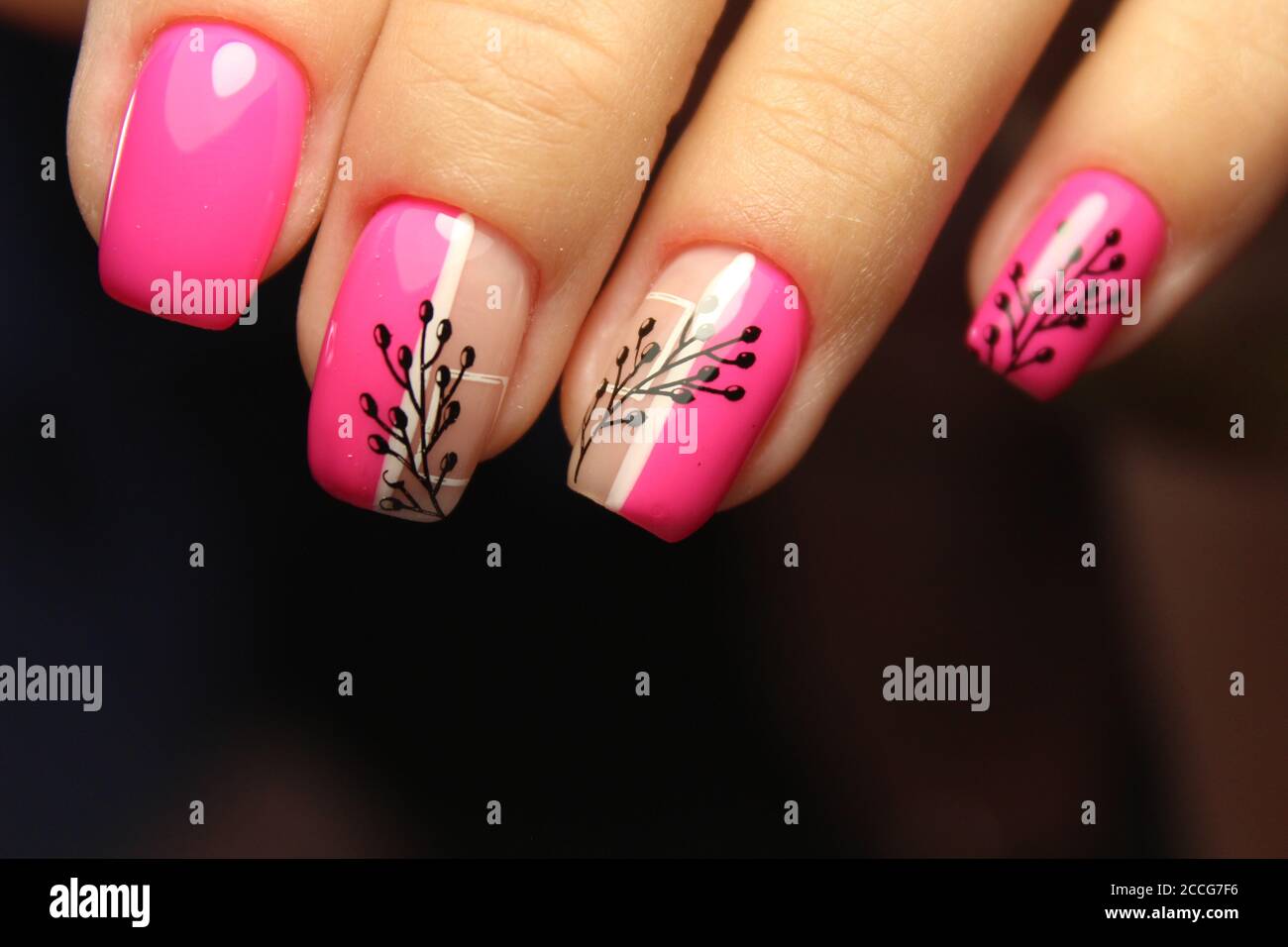 Closeup photo of a beautiful female hands with elegant manicure and ...