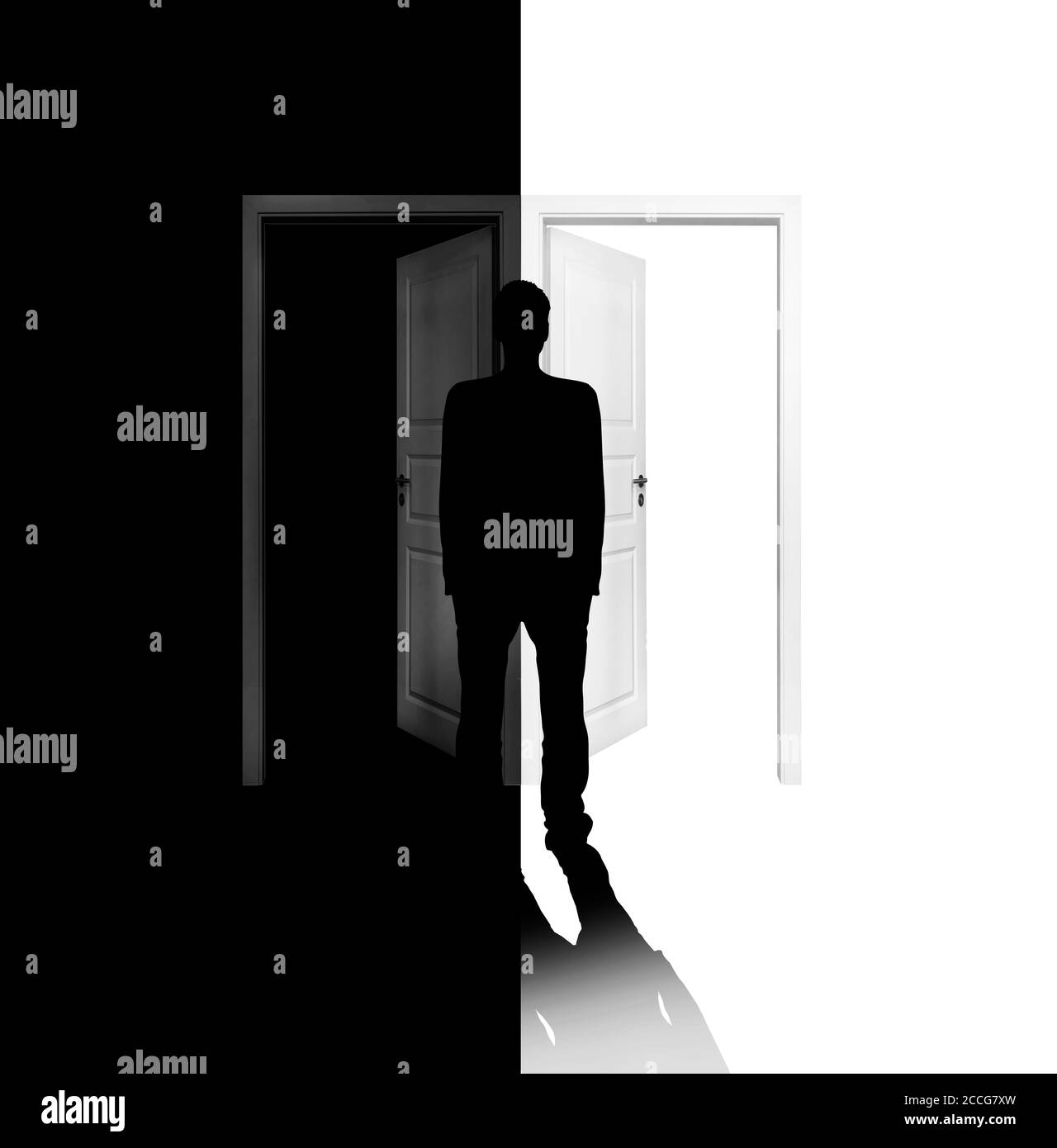Choose a door Black and White Stock Photos & Images - Alamy