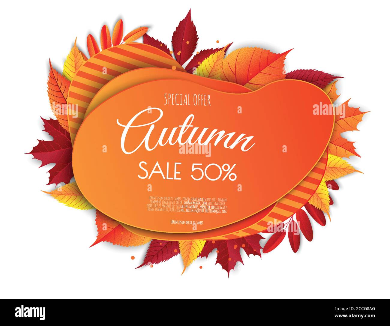 Autumn seasonal background frame with falling autumn leaves and room ...