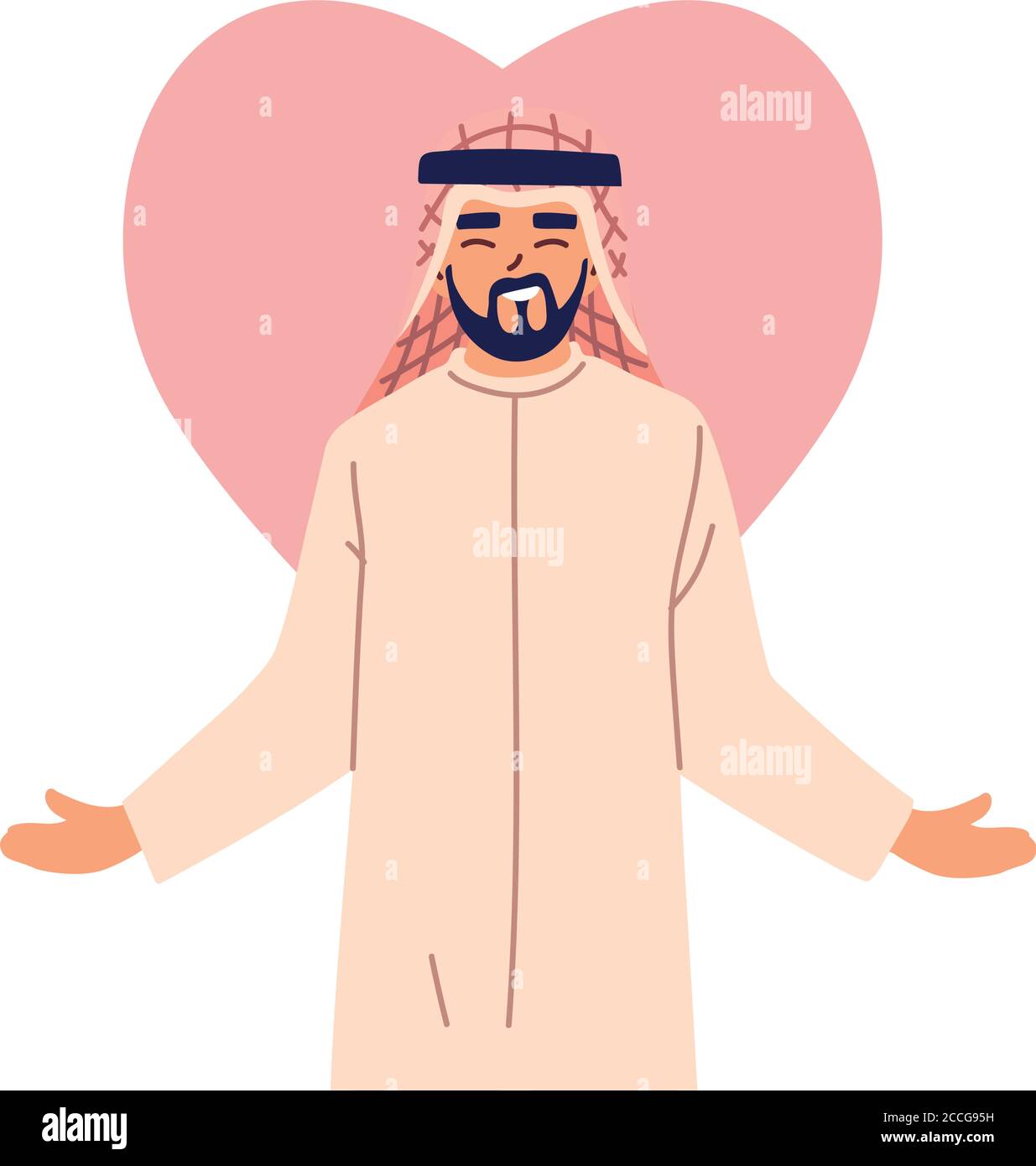 arabish man cartoon in front of heart design, Boy male person people human  social media and portrait theme Vector illustration Stock Vector Image &  Art - Alamy
