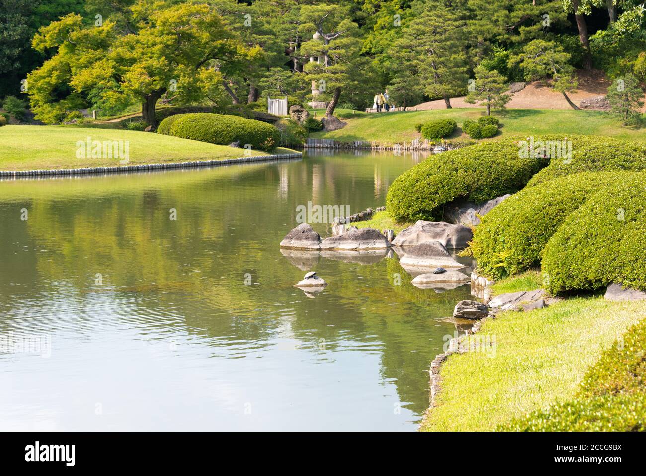 Tokyo, Japan - Rikugien Gardens in Tokyo, Japan. The construction of ...