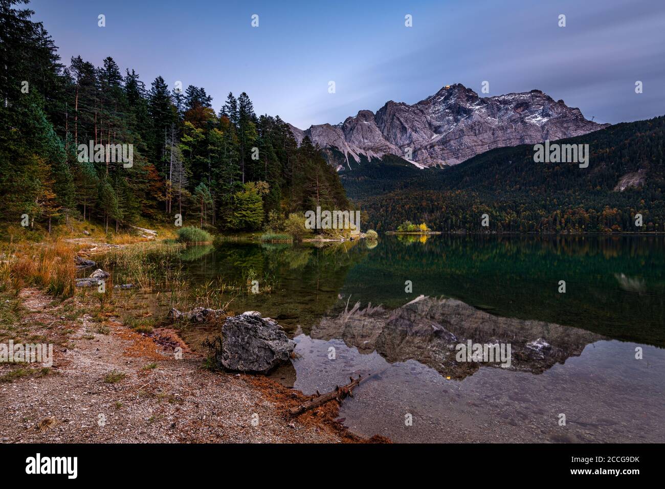 Zugspitze reflecting in eibsee hi-res stock photography and images - Alamy