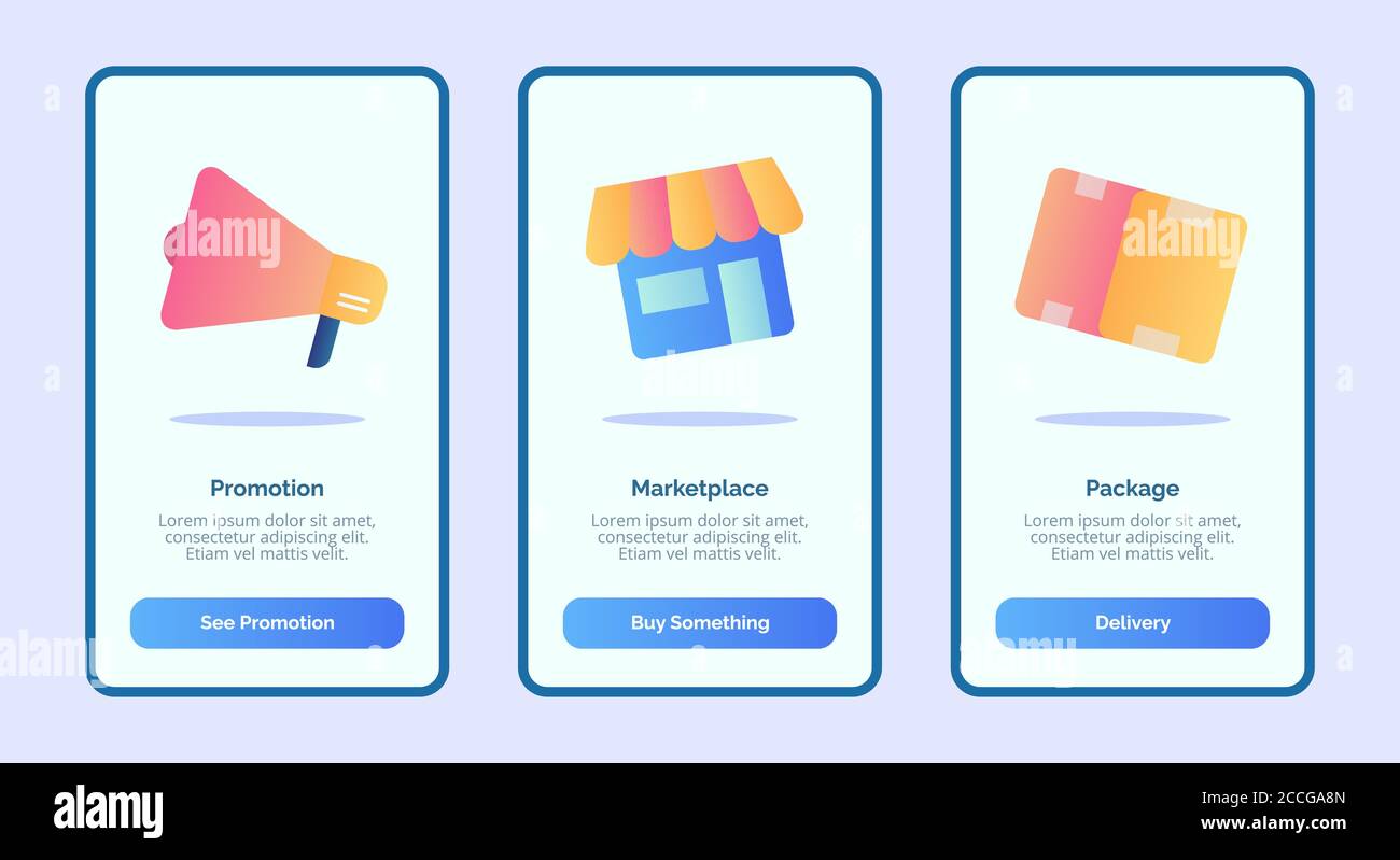 Promotion marketplace package for mobile apps template banner page 