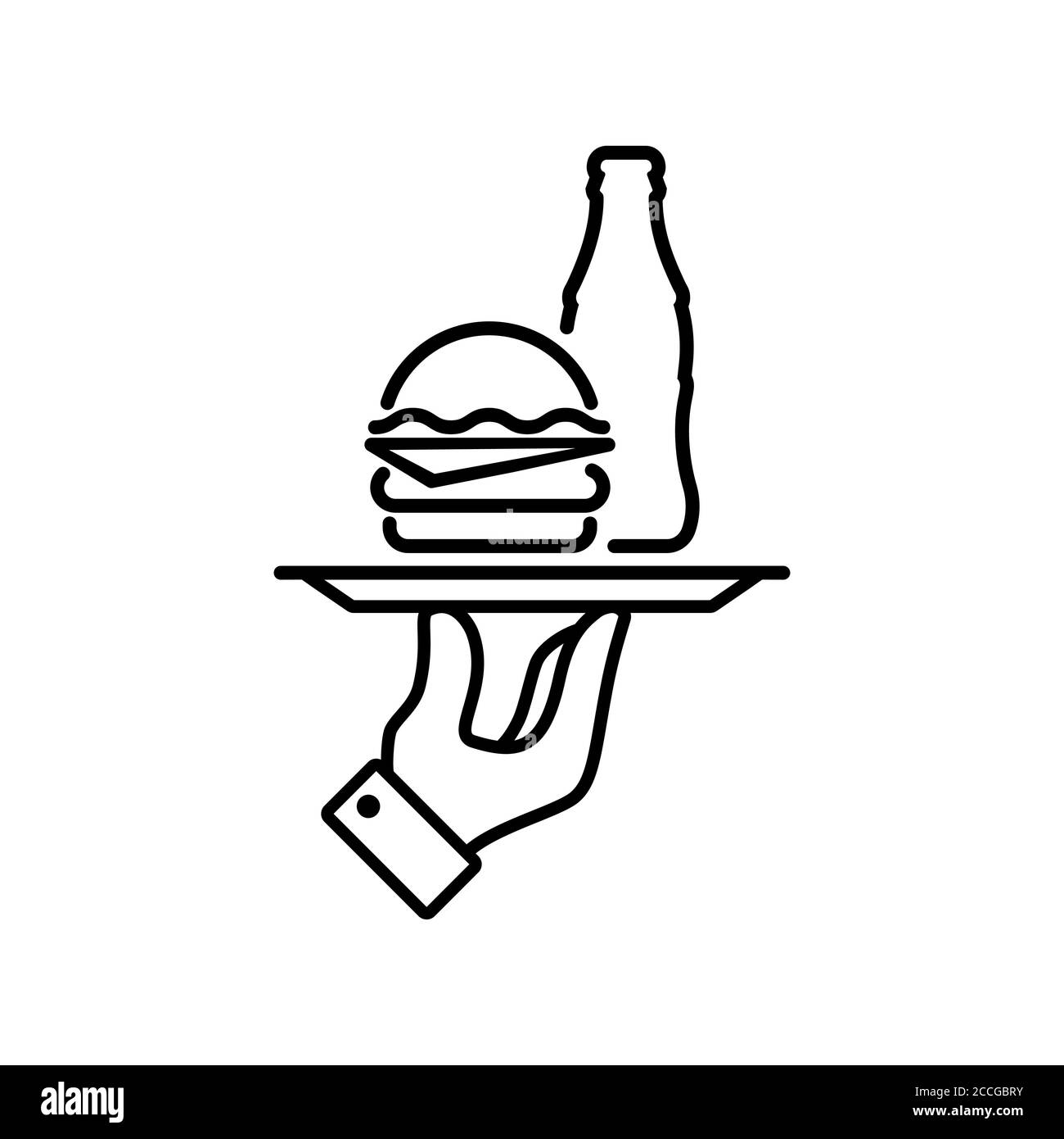 Cheeseburger with coca-cola icon. Vector on isolated white background. EPS 10 Stock Vector