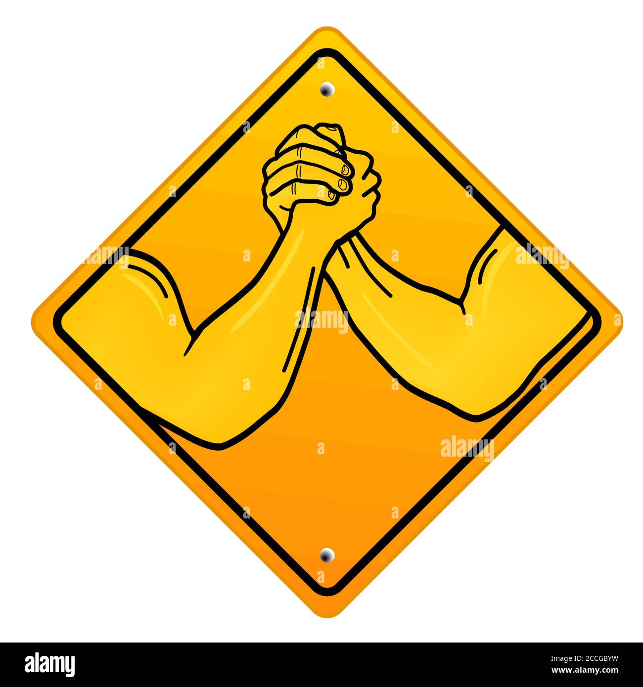 Arm wrestling banner - vector illustration Stock Vector