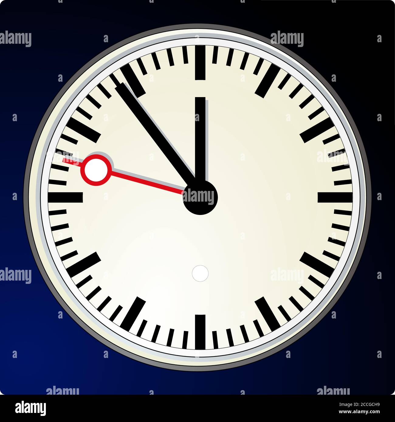 Clock isolated on black background. Vector illustration Stock Vector
